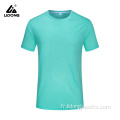 Uni clair Bleu Polyester Gym Man Tshirt Vente en gros